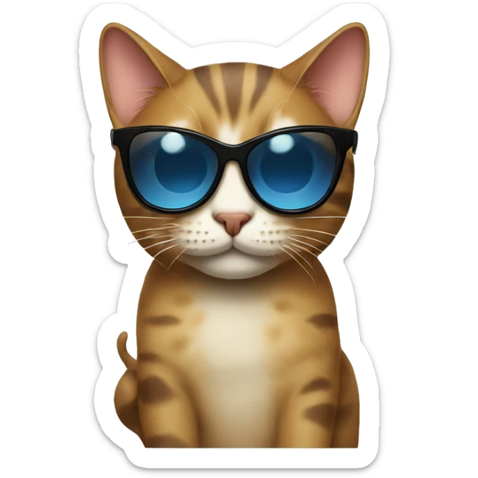 Cat with sunglasses sticker