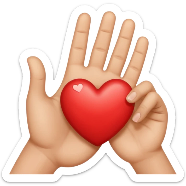Hand doing heart sign sticker