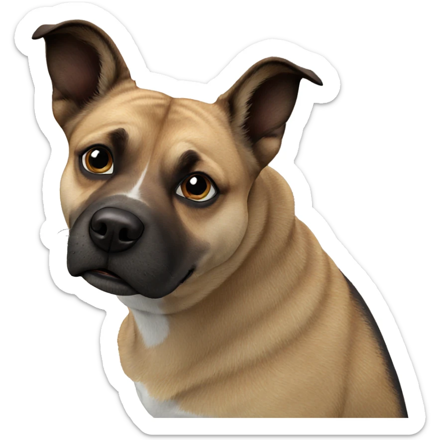 dog gazing towards camera sticker