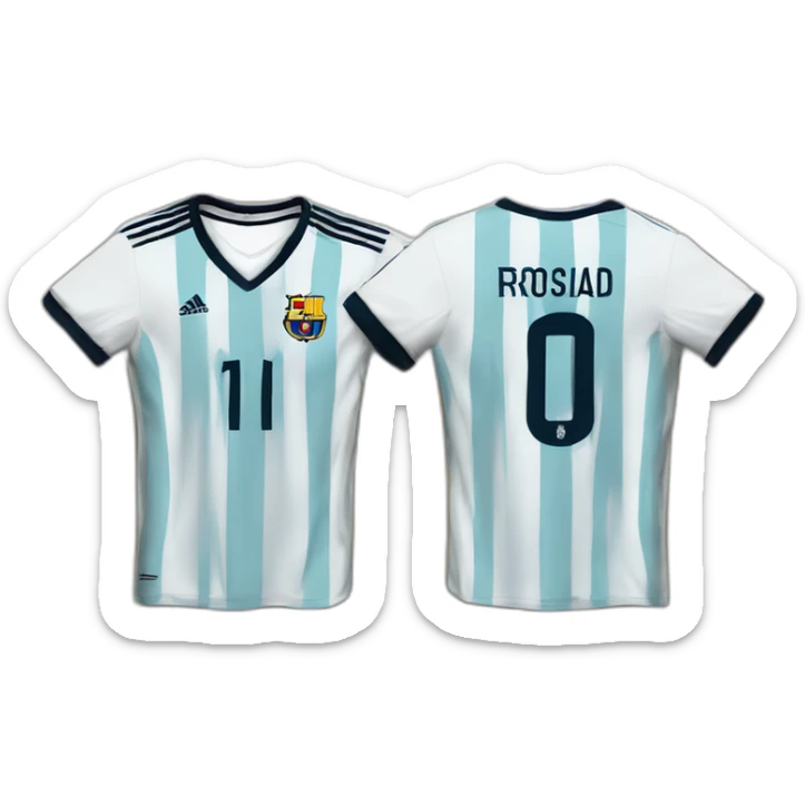 leo messi and cristiano ronaldo happy celebrate with shirts of their national teams sticker