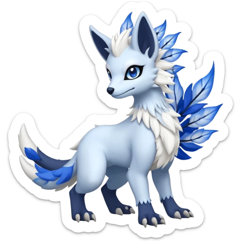 Floral Absol-Amaura-Sergal-fusion-Fakemon-animal-creature  sticker
