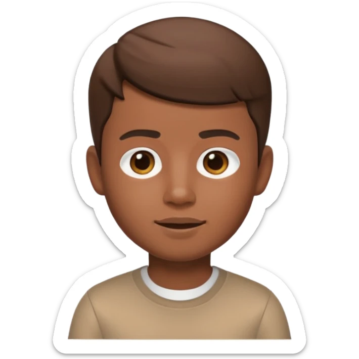 Make me a boy memoji with braun skin color Make me a boy memoji with braun skin color sticker