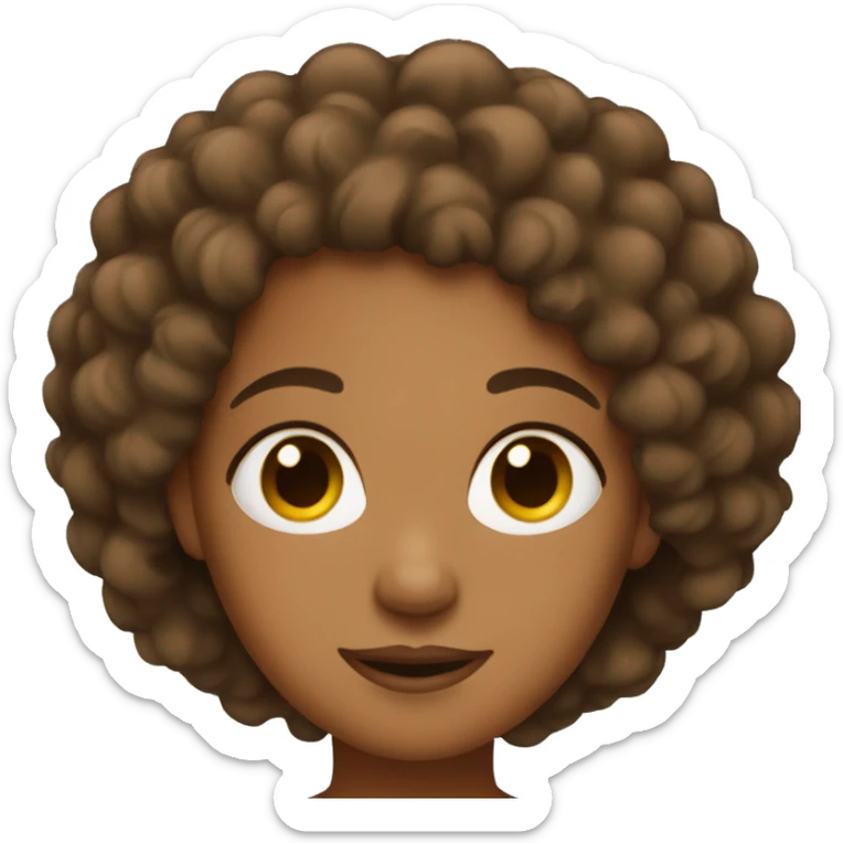 Brown women with curly hair sticker