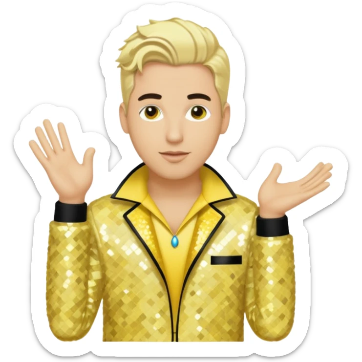 Bryan Abrams, R&B Singer (b. 1969) from Color Me Badd with blonde hair , yellow sequin outfit sticker