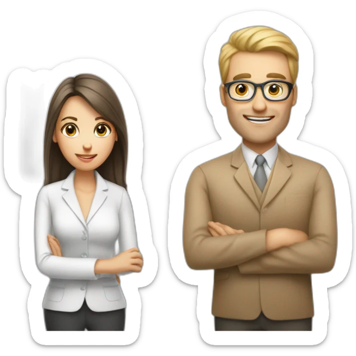 teacher vs tutor two people with white skin woman and man sticker