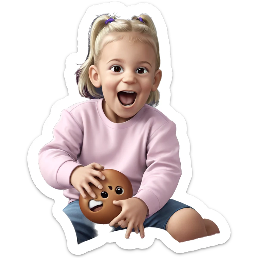 curious child with open mouth sticker