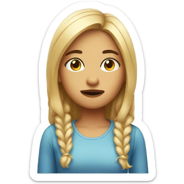 Pretty girl that looks very very tired sticker