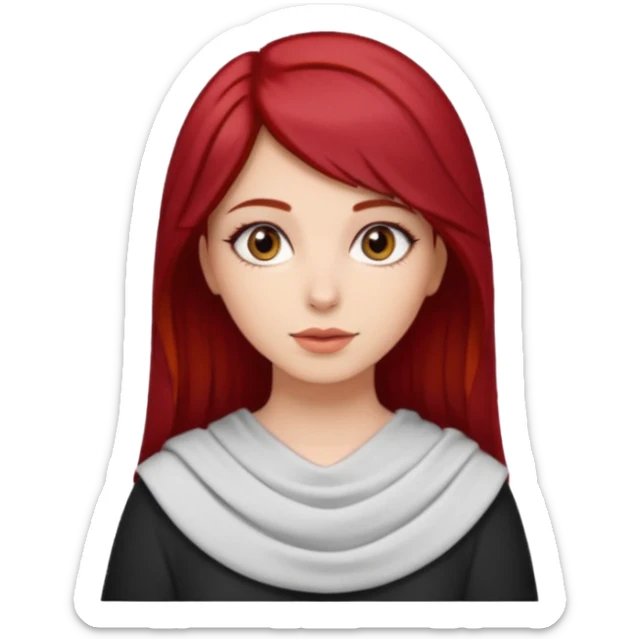 Chica Pelo corto de color rojo cereza con chica árabe pelo largo guapísima  sticker