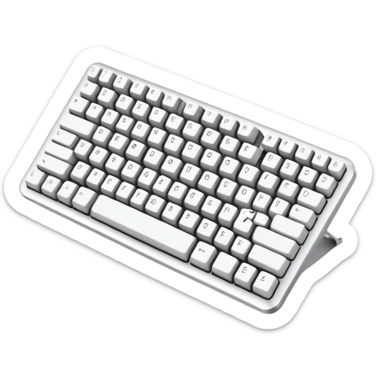 Custom mechanical keyboard, no brand , no numbers, no letters, reminiscent of Apple Mac products  sticker