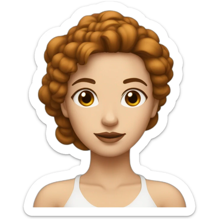 femme de couleur de peau blanche avec de grosse poitrine et des cheveux marron sticker