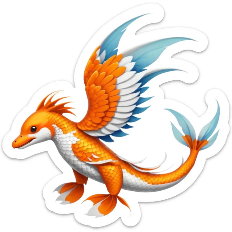 Koi-sergal-birdy-fusion-hybrid-animal-creature, Full body  sticker