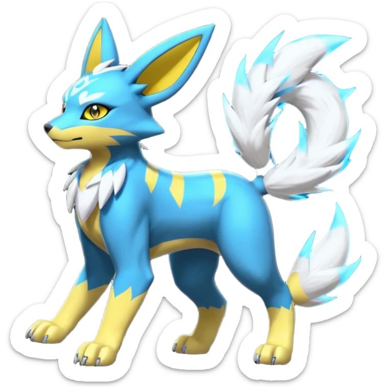 Zeraora-Renamon-Electrike-Umbreon-Lombax-Weregarurumon-fusion-creature (full body sticker