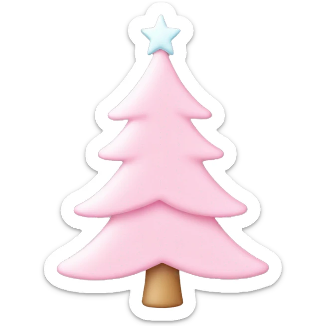 pastel pink christmas tree sticker