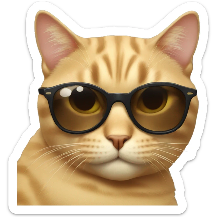 Cat with sunglasses sticker
