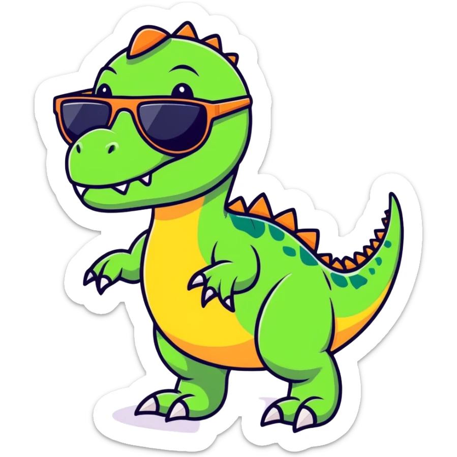 dinosaur with sunglasses  sticker