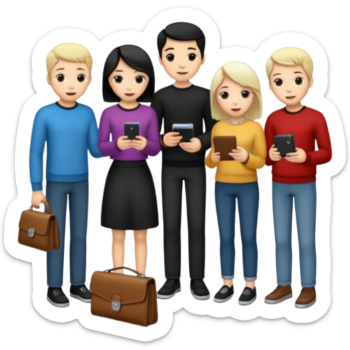 Billetera encontrada en el piso con personas al rededor personas blancas sticker