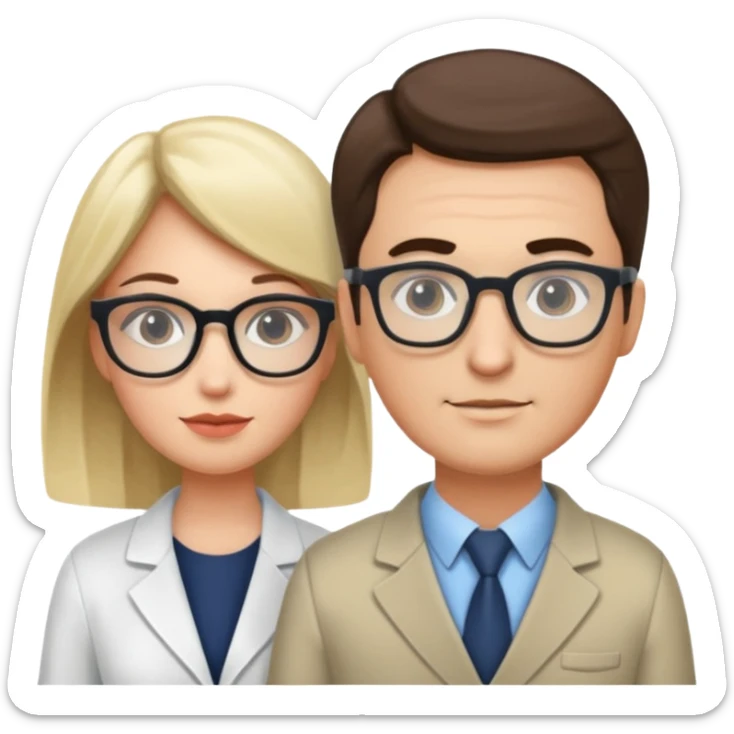 Perfect love. Psychologist girl and a futurologist man sticker