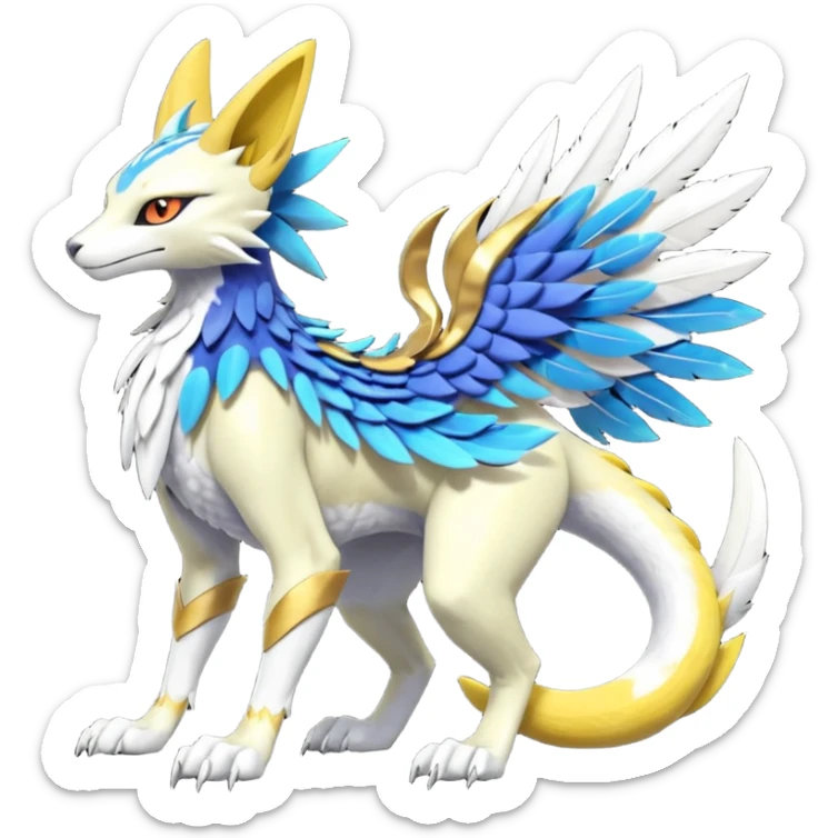 Renamon-Zeraora-Bastet-Latias-Vernid-Sergal-fusion-hybrid-creature sticker