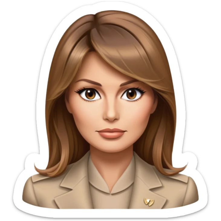 Melania Trump former First Lady with elegant style and light brown hair sticker