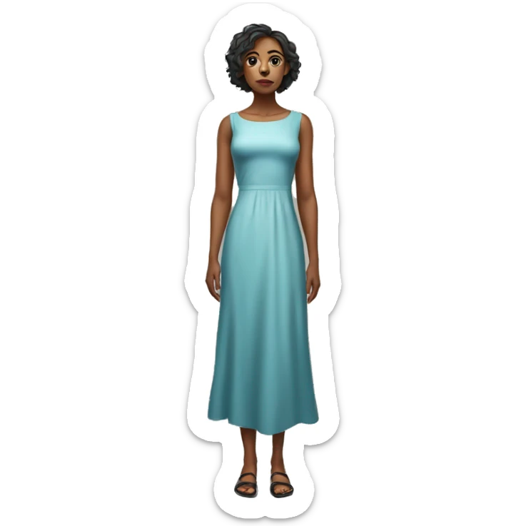 woman full length in dress photorealistic serious sticker