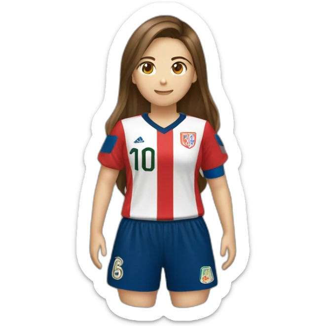 Hiroyo Kato（Female・Long Hair・Brown Hair・Soccer Player） sticker
