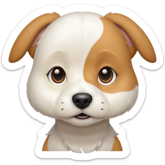 a white beagle x maltese x chi dog the size of a kelpie with light brown ears and a light brown patch on one eye sticker