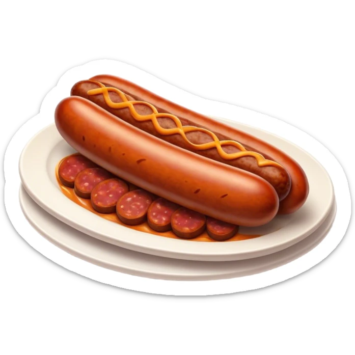 Chorizo Cinematic Realistic Chorizo Dish Emoji, depicted as a single, perfectly spiced sausage, rendered with rich textures and dynamic, appetizing lighting. sticker