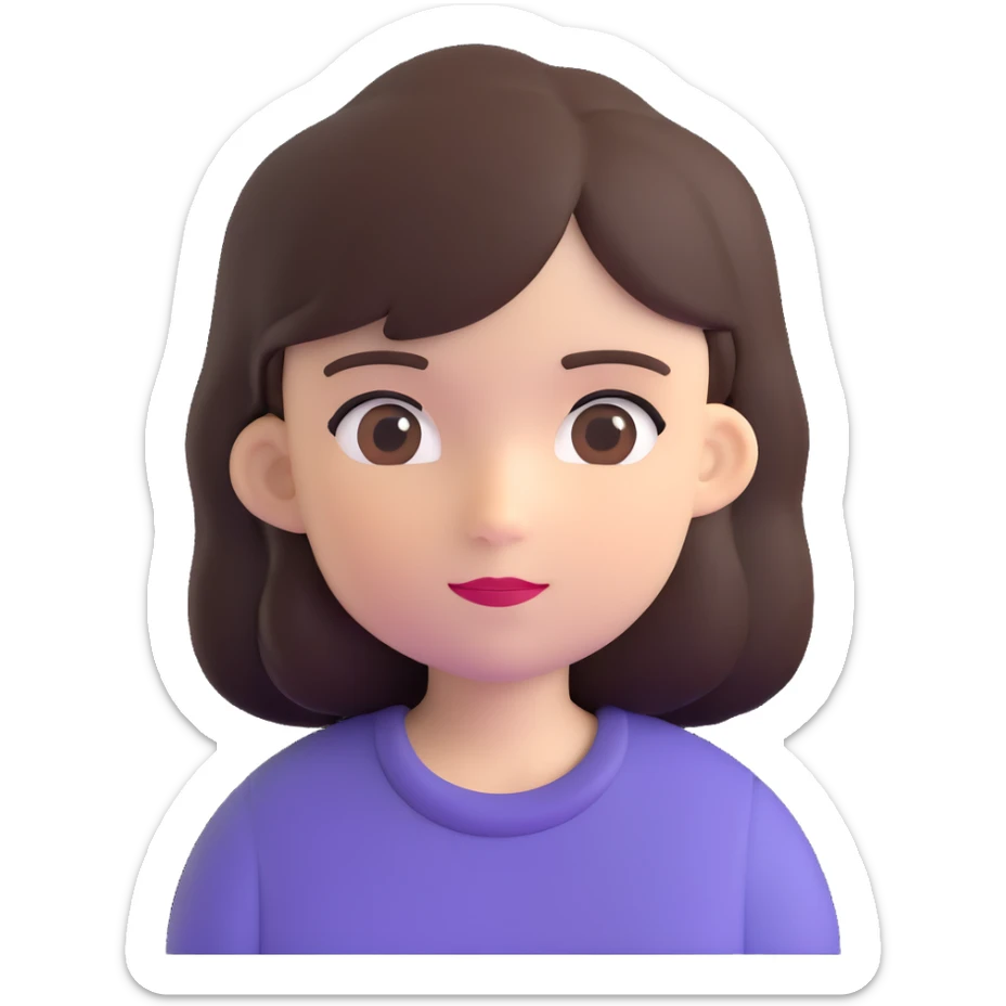 black girl with dark brown hair sticker