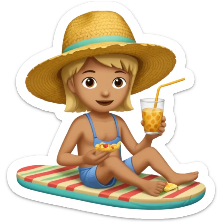 Gars Créole réunionnais chapeau paille tong au pieds  sticker