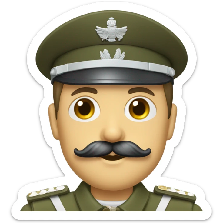Un Soldat allemand avec une moustache en brosse et une coupe de cheveux courts plaqués  sticker