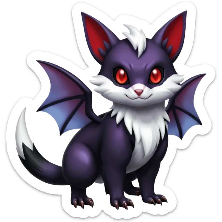Shiny Dark Furret-Absol-Noibat-Noivern-Hybrid (Full body) sticker