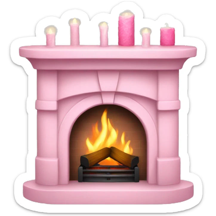 Winter Pink FirePlace sticker