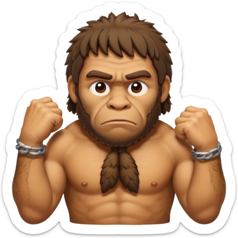 Can you make a emoji of a dumb Neanderthal  with his knuckles dragging on the ground? sticker
