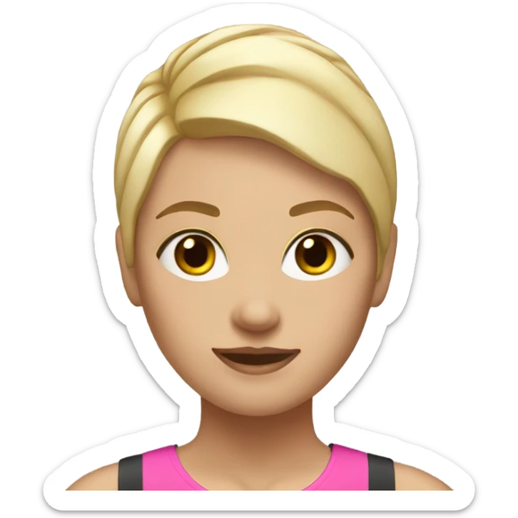 Gym girl with short blonde and pink hair sticker