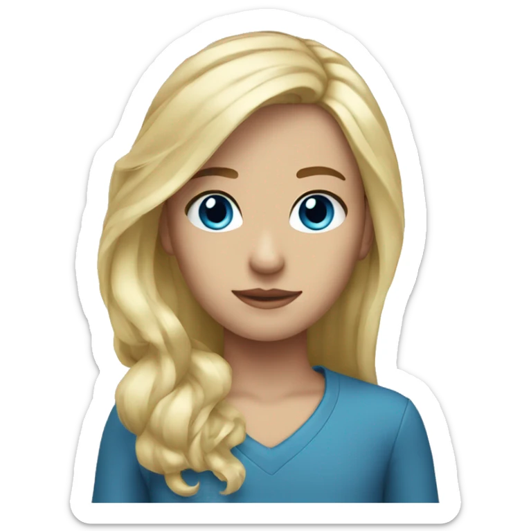 Blonde hair blue eyes sticker