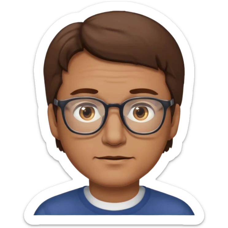 homme cheveux brun age moyen brun lunettes sticker