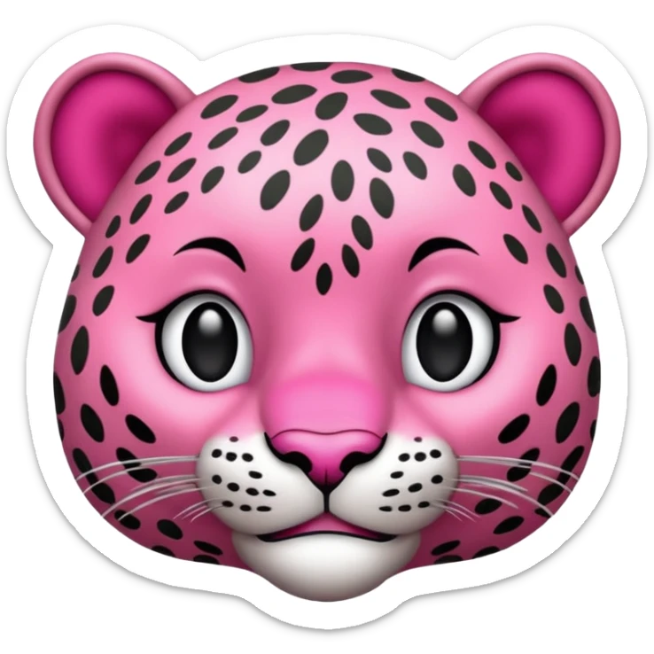 Emoji leopardo rosa cuerpo entero de lado y más realista sticker