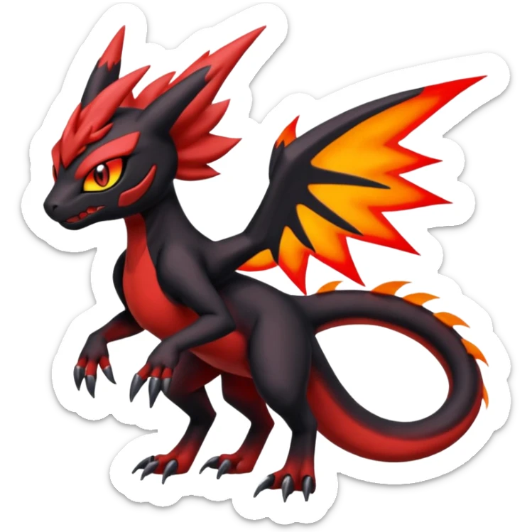 Colorful Cool Badass  Meloetta-Litten-Salandit-Guilmon-Darkrai-Pokémon-Fakémon-fusion-hybrid-creature sticker