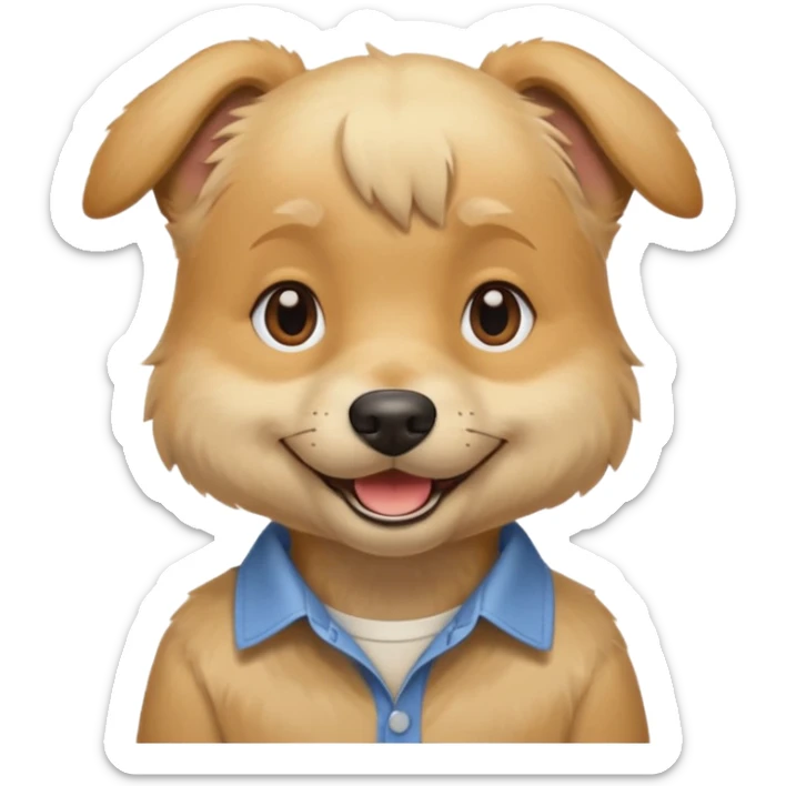 blonde hair dog with shirt sticker