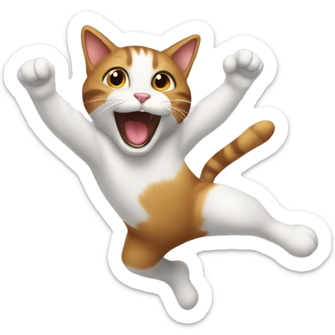 Jumping cat sticker