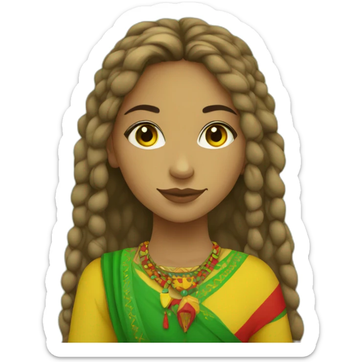 Amazigh girl with colors yellow green and red  sticker