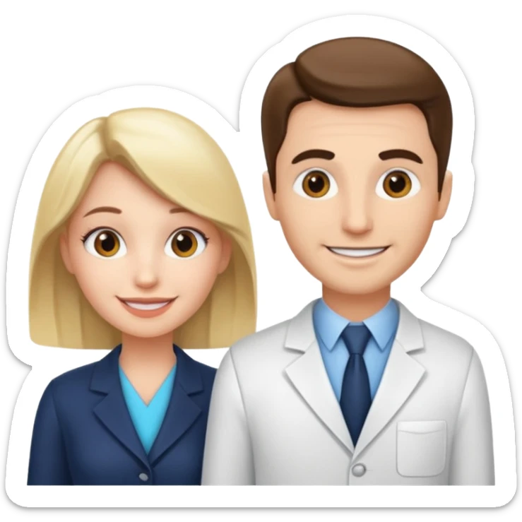 Perfect love. Psychologist girl and a futurologist man sticker