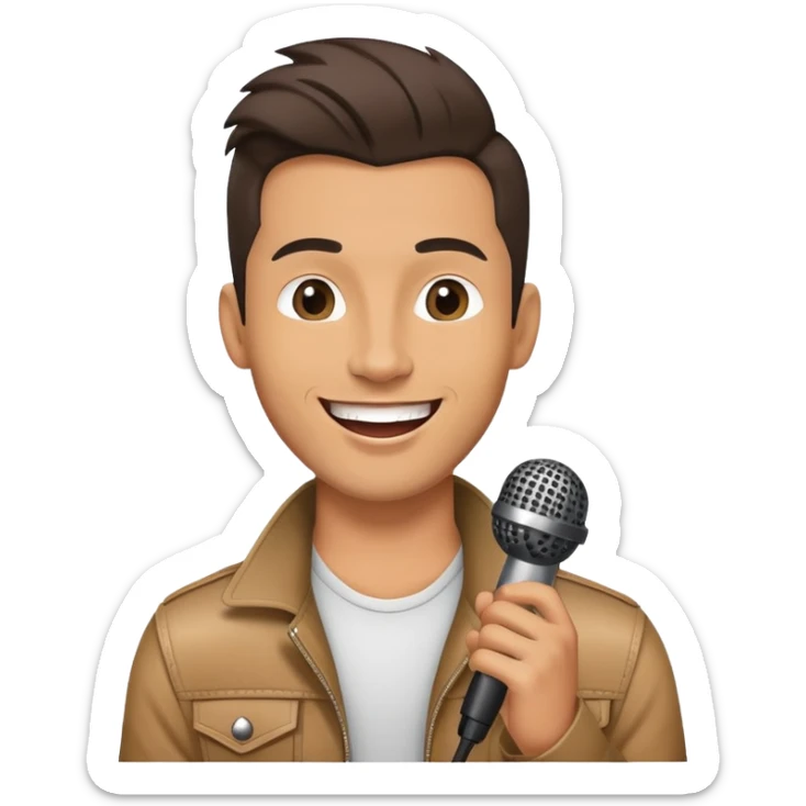 Happy Rock Pop Music Male singer in his 30s dressed with trendy style sticker