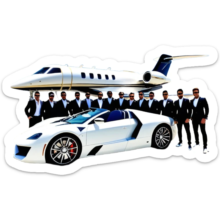Grant Cardone, Tai Lopez, Josh King Madrid, Alex Hormozi, Iman Gadzhi, Daniel G, Branden Condy, Patrick Bet-David, Dan Henry, Luke Belmar, Shelby Sapp, Leila Hormozi, Tefi Valenzuela, business, influencers, friends, rich millionaire success lifestyle, private jet , supercars, success, sales sticker