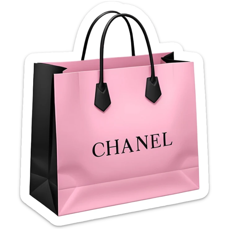 Victoria secret shopping bag and Sephora shopping bag and Chanel shopping bag sticker