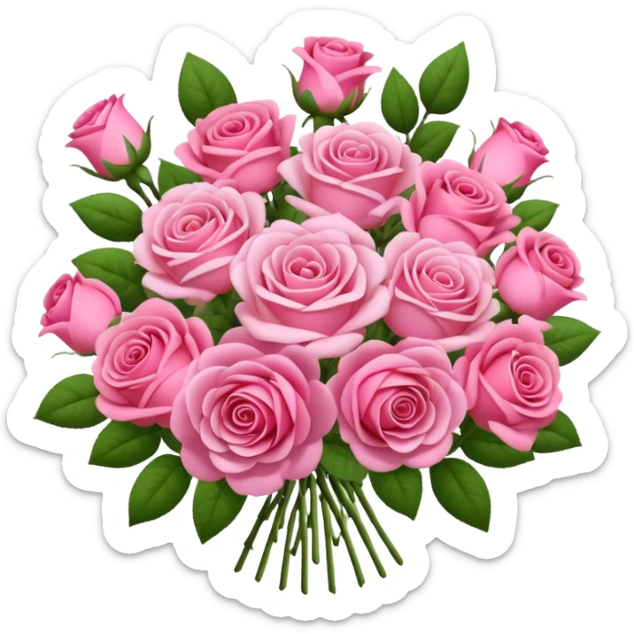 Huge pink flower bouquet with different flowers and pink tones and roses sticker