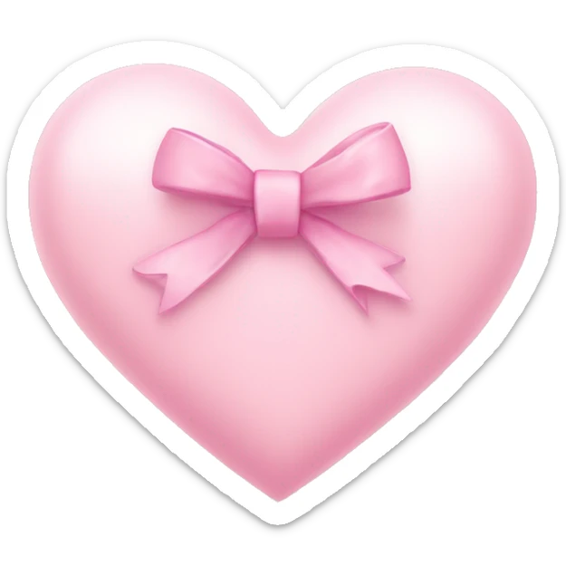 light pink heart with bow sticker
