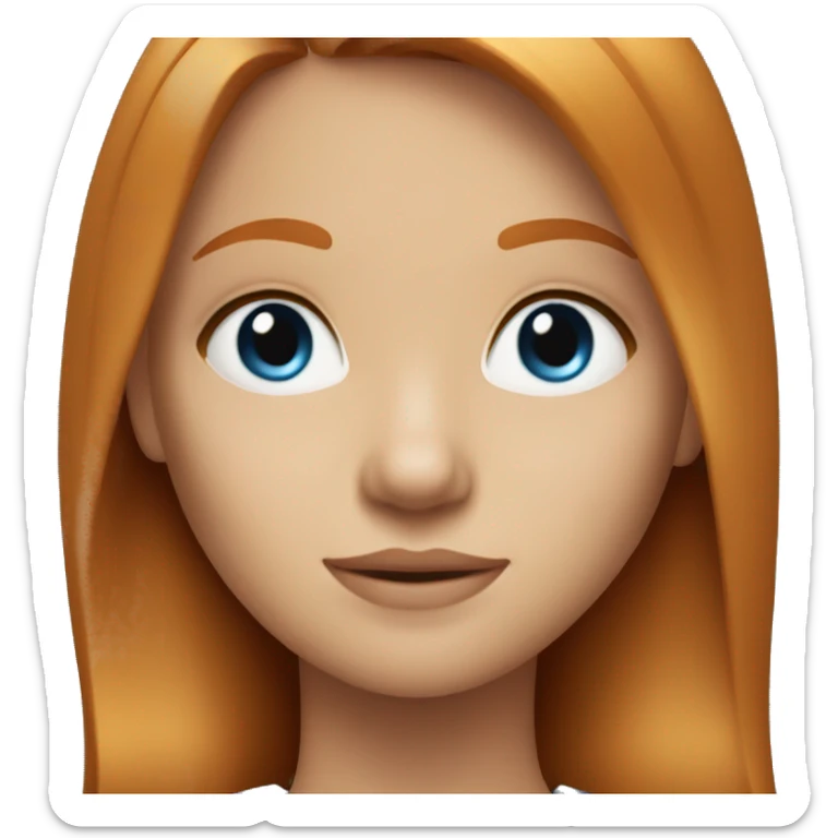 Ginger girl with straight hair and blue eyes in business  sticker