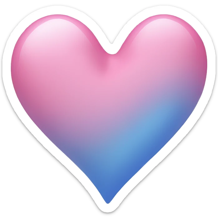 Pink and blue heart  sticker