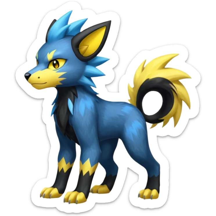 PalkiaZeraora-Manectric-Luxray-Fakémon-fusion-animal-creature, full body  sticker